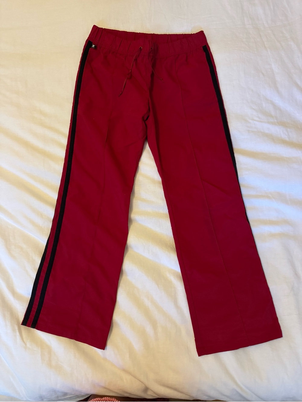 Men's Burgundy Joggers with Black Side Stripes